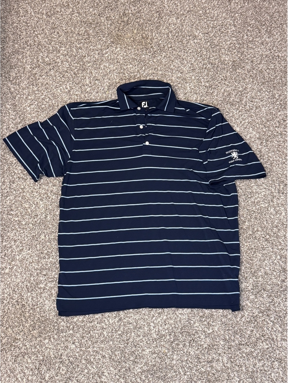 FootJoy FJ Men’s Navy Blue Striped Golf Polo – Scottsdale Golf Course 2XLT